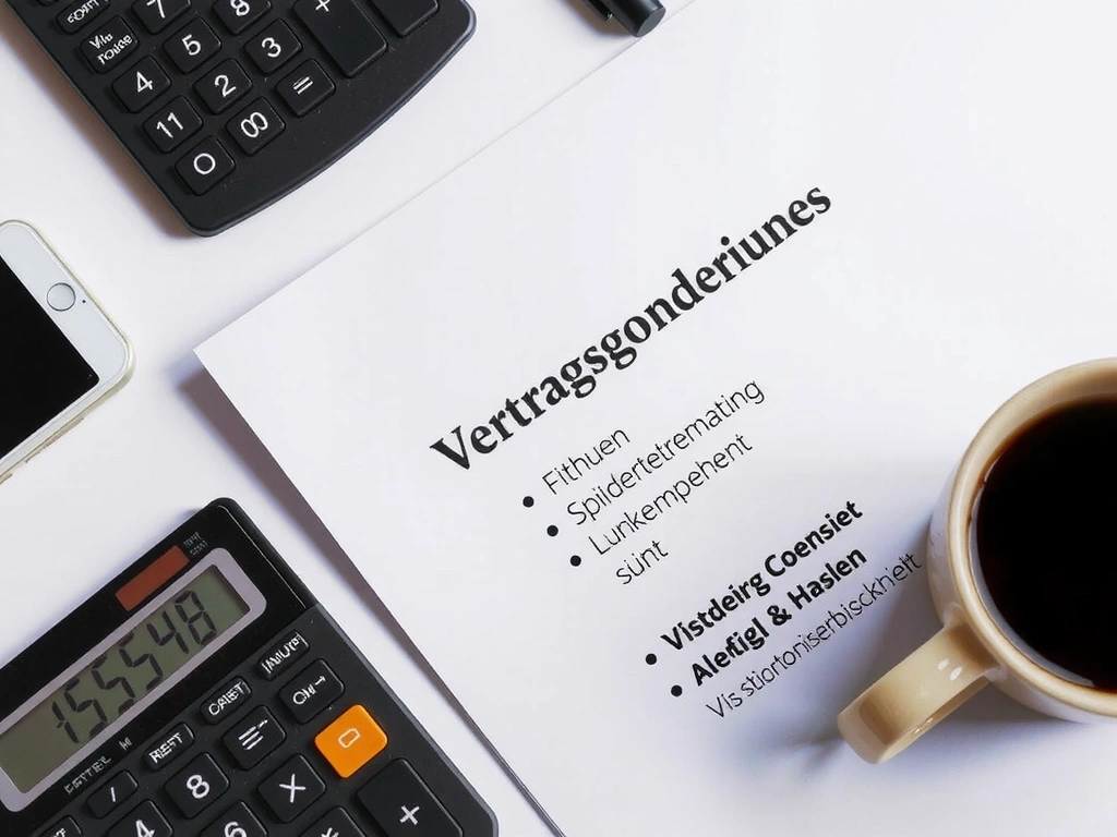 Dokument mit Nutzungsbedingungen auf einem Schreibtisch